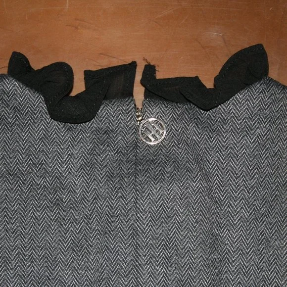 TOMMY HILFIGER Twofer Jumpsuit Sz 4 Herringbone Gray/Black NEW Straight Fit NWT - Picture 6 of 6